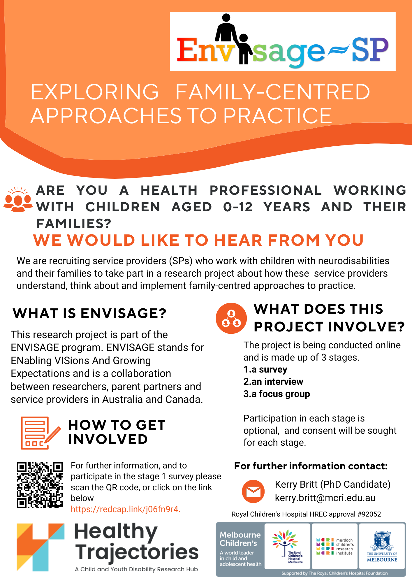 Study Recruitment: Exploring Family-centred approaches to practice (Envisage SP)